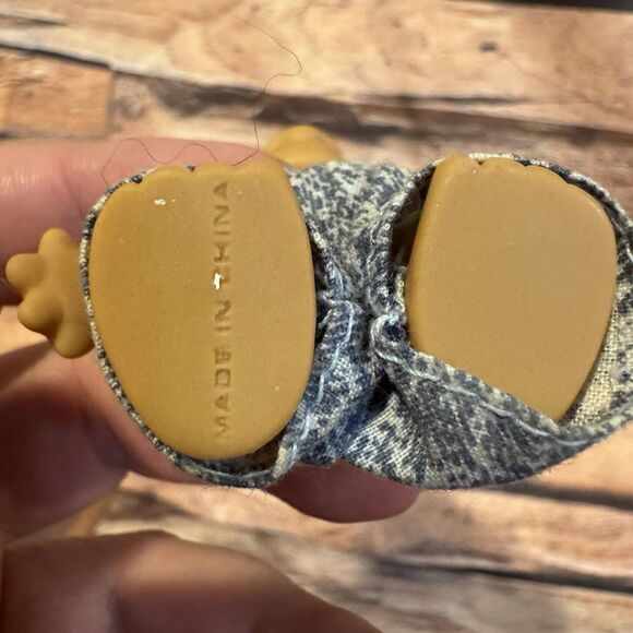 Vintage TNT  Troll Doll Blue Hair Yellow Polka Dot Shirt Stone Pants 3” Figure - Picture 5 of 6